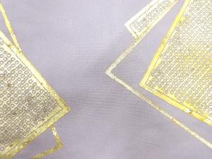 アンティーク　作家物　箔置き色紙に鹿の子模様名古屋帯